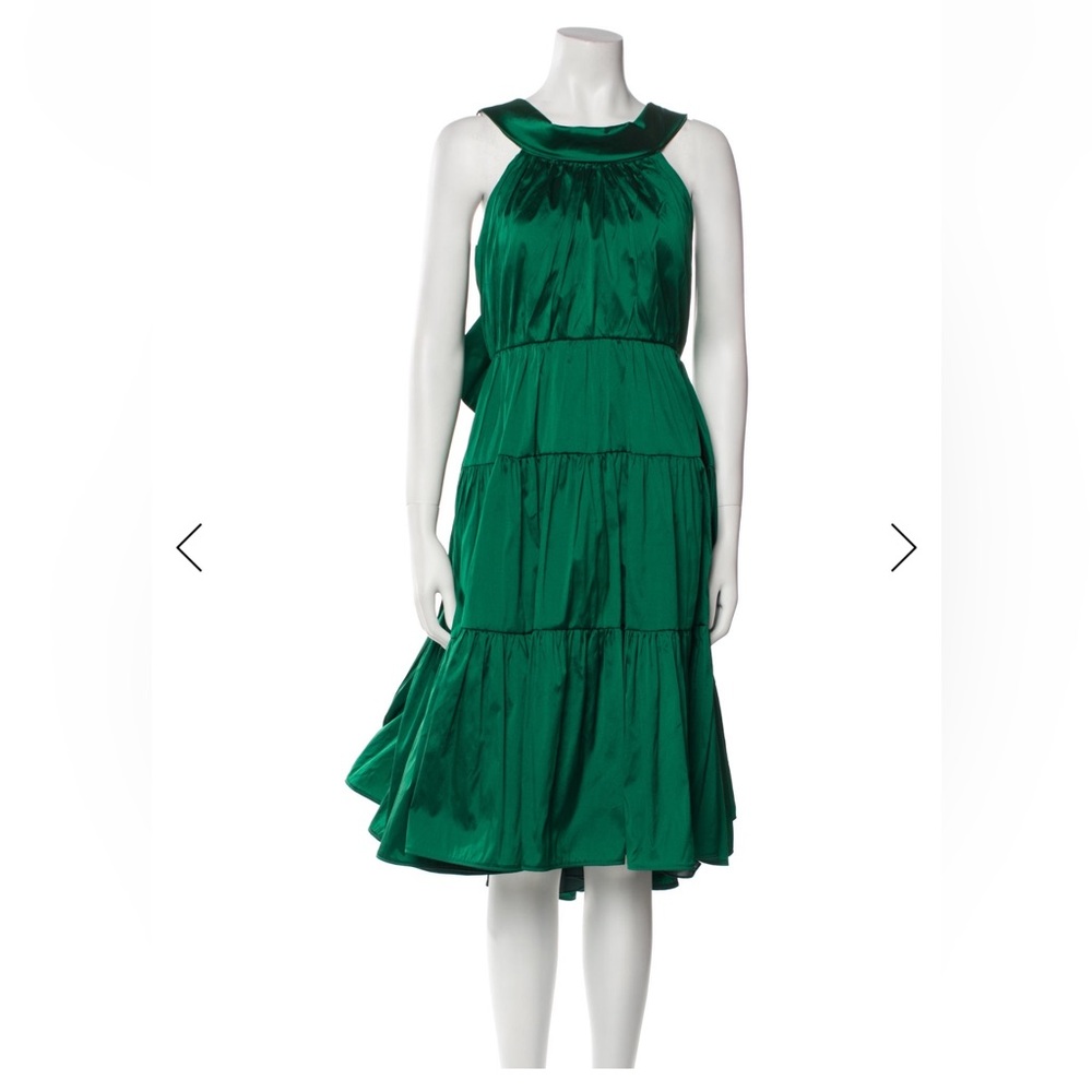 Amsale Scoop Neck Midi Length Dress